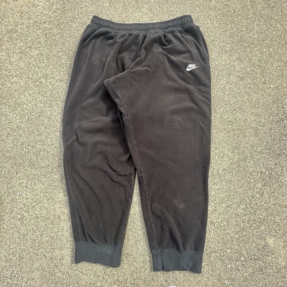 Nike Sportswear Club Polar Fleece Joggers Mens XXL Loose Fit Black Comfort Pants - Picture 1 of 8
